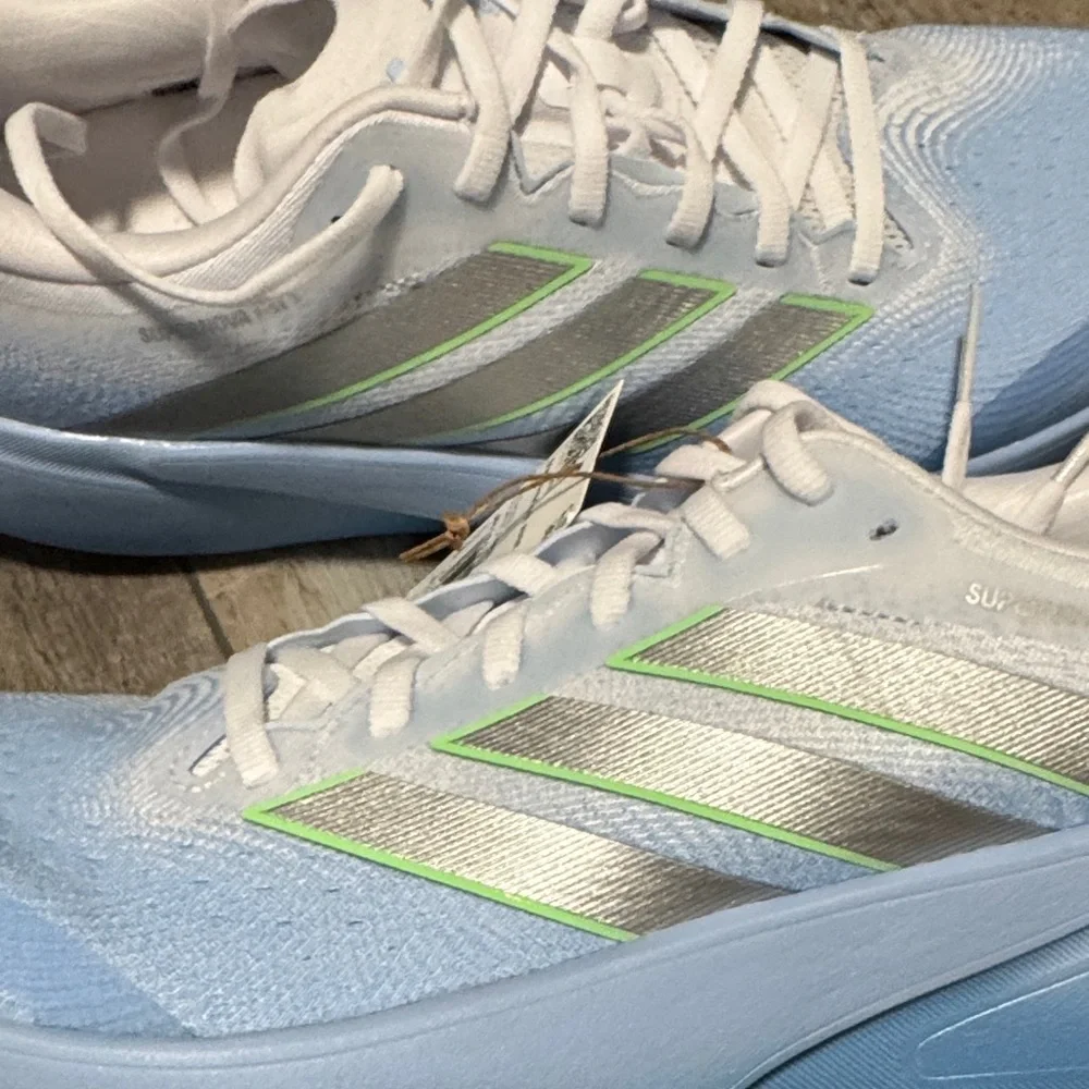 adidas Light Blue, White & Silver Road Running Shoes - Picture 3 of 5